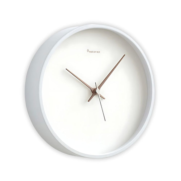 classic white nordic minimalist clock chocolate hands