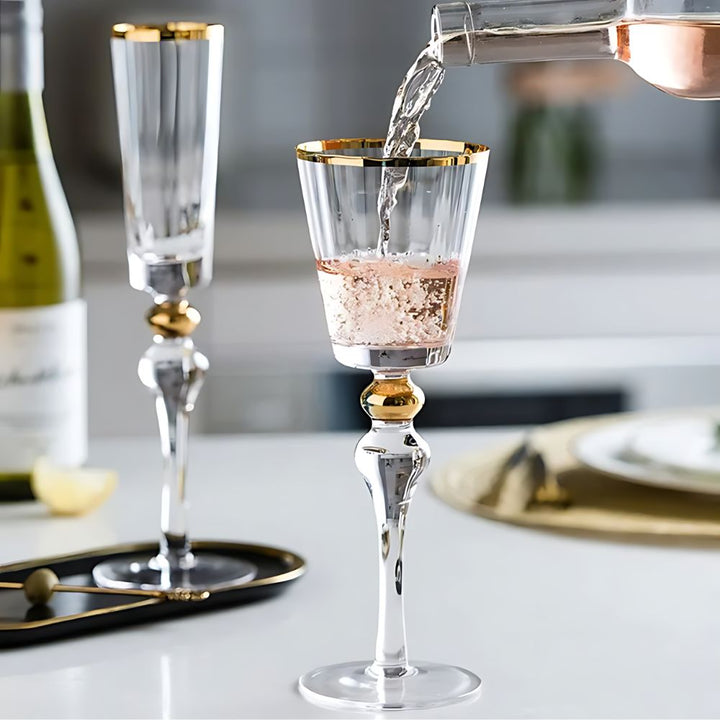 french goblet style wine glass short