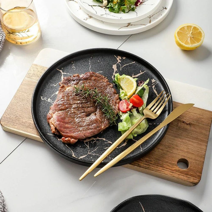 Black bronze Etched Plate steak