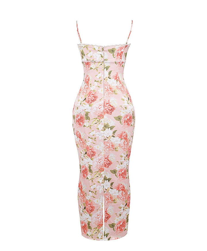 light pink ivory maxi dress back