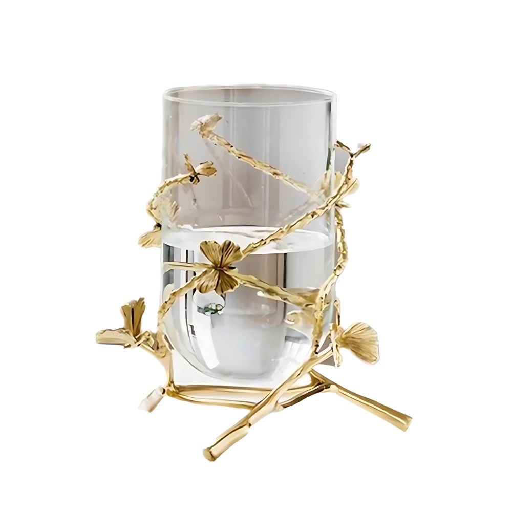 Clear gold butterfly vase