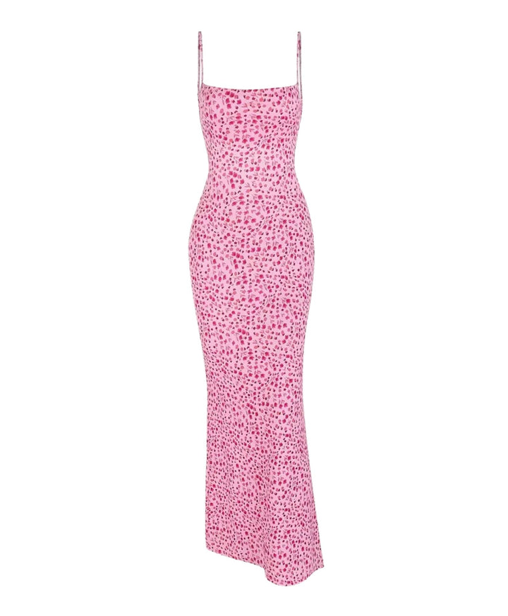 pink floral maxi dress