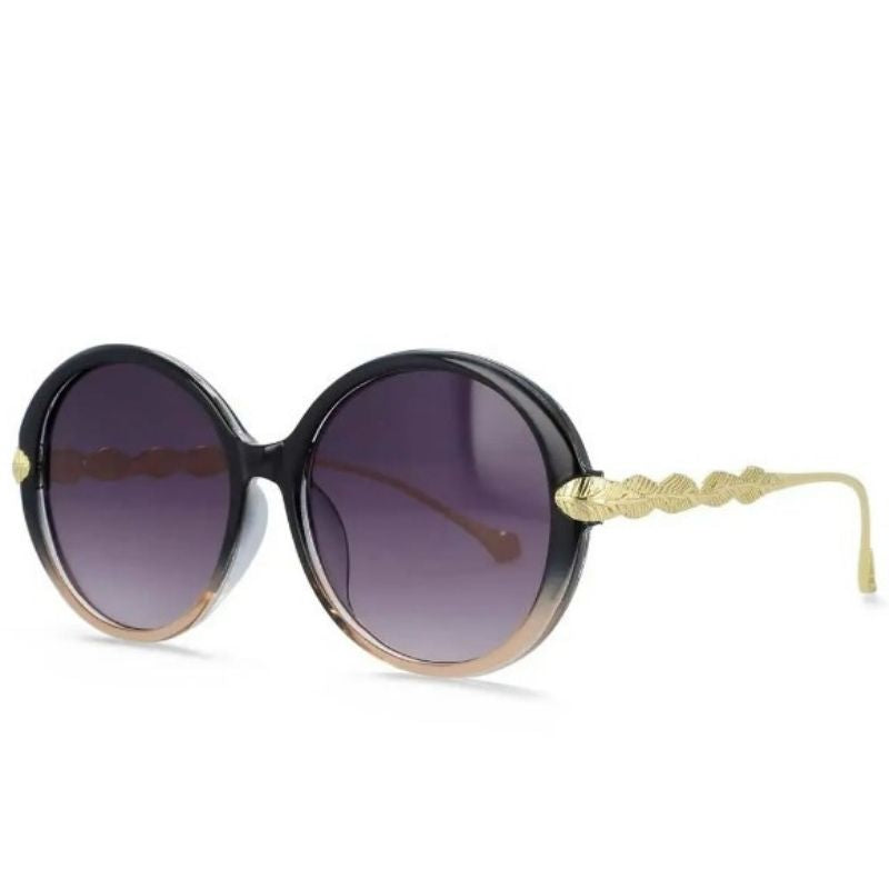 circular violet sunglasses gold temple