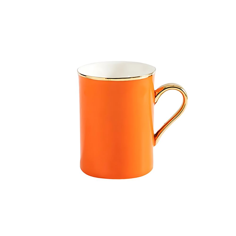 gold trim chinaware mug orange