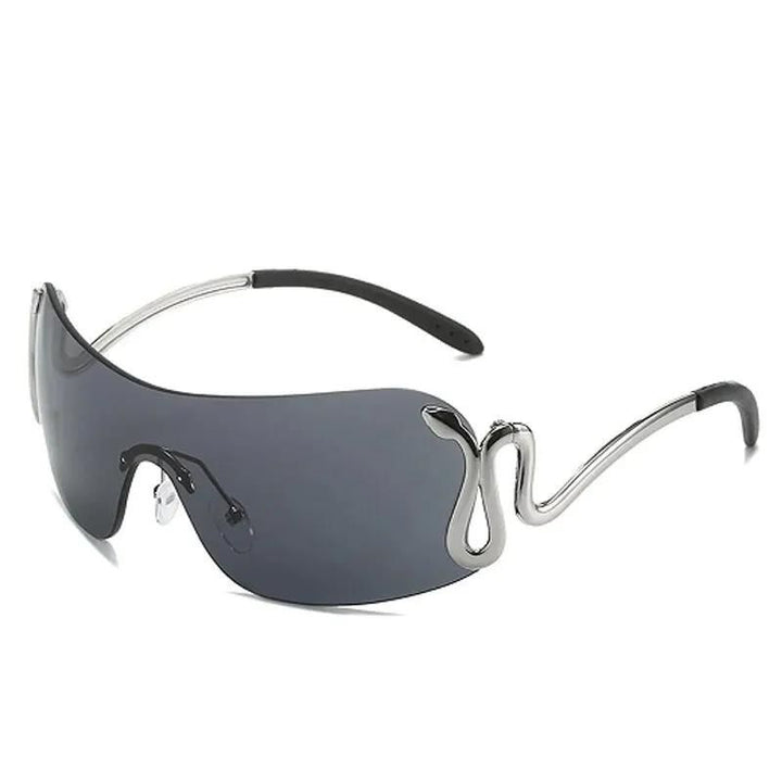 y2k rimless black sunglasses