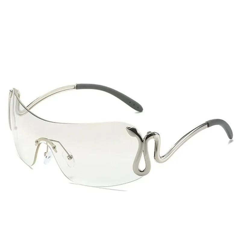 y2k rimless pearl white sunglasses