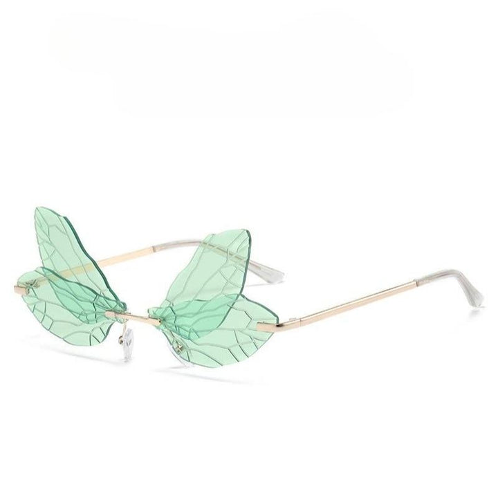 dragonfly gradient sunglasses emerald green