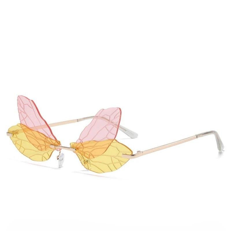 dragonfly gradient sunglasses sunset yellow pink