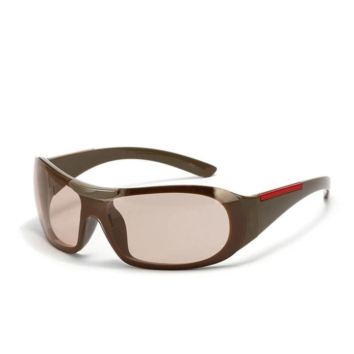 y2k racer sunglasses brown red